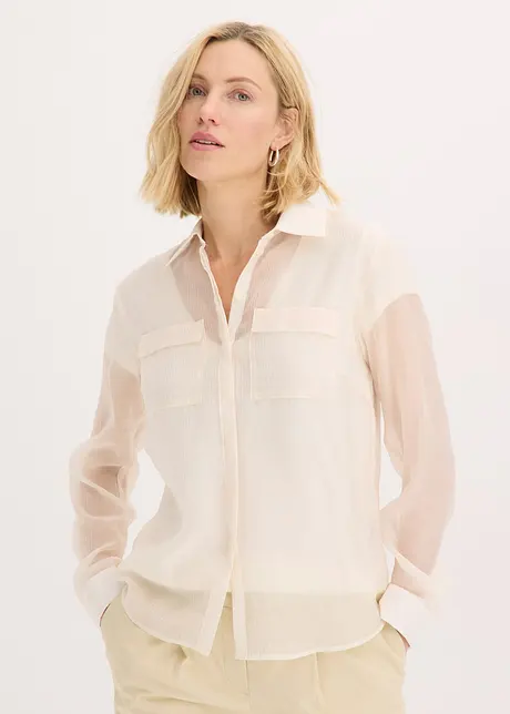 Transparante blouse met structuur, bonprix