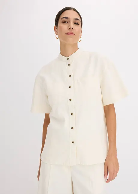 Overhemdblouse in een fijne viscosemix, bonprix