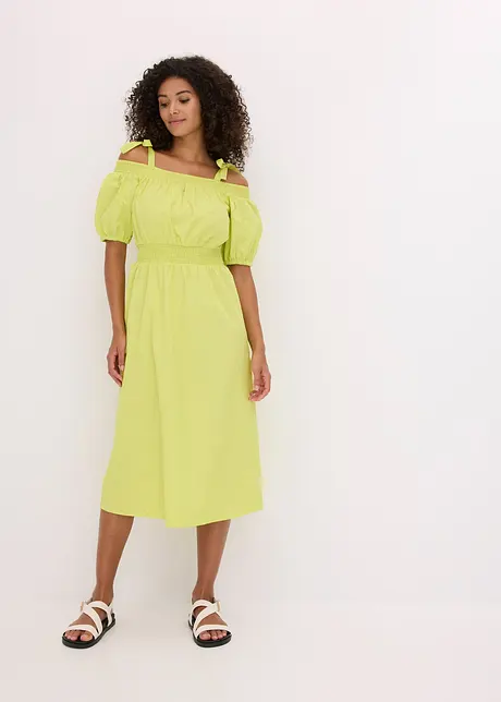 Off shoulder jurk van biologisch katoen, bonprix