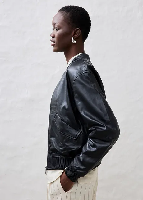 Leren blouson van lamsnappa, bonprix