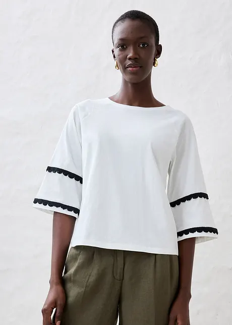 T-shirt met zijde, bonprix