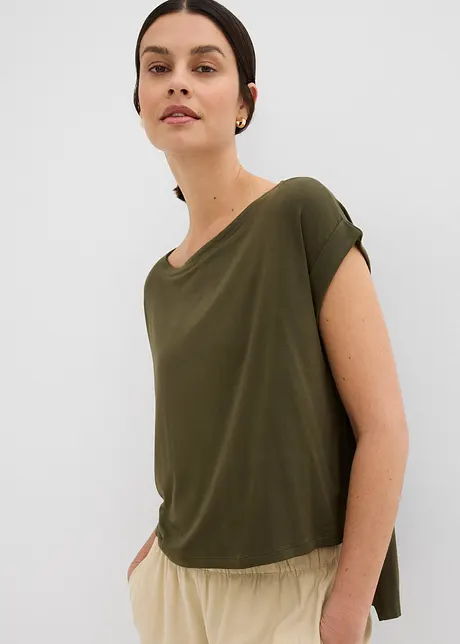 Oversized shirt van vloeiende viscose, bonprix