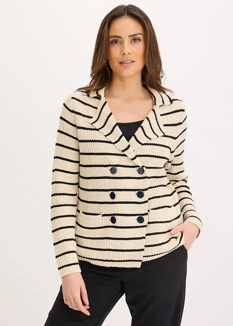 Gebreid vest met dubbele knopen, bonprix