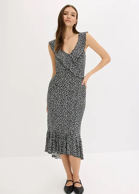Jersey jurk met volants, bonprix