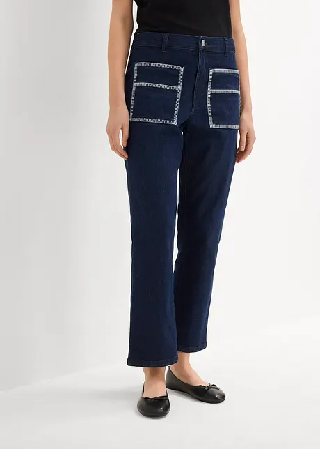 High waist straight jeans cropped, bonprix