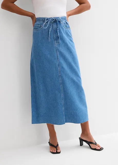 Midi spijkerrok mid waist, superzacht, bonprix