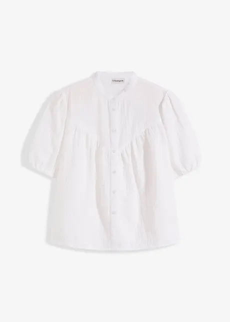 Mousseline blouse met korte mouwen, bonprix