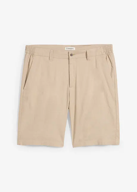 Chino bermuda regular fit met linnen, bonprix