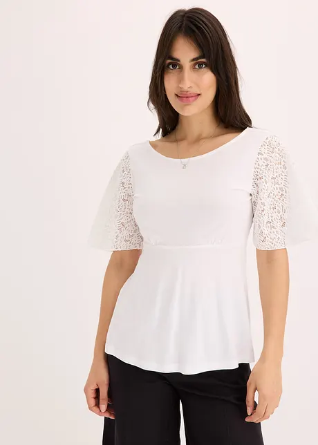Shirt met kanten mouwen, bonprix