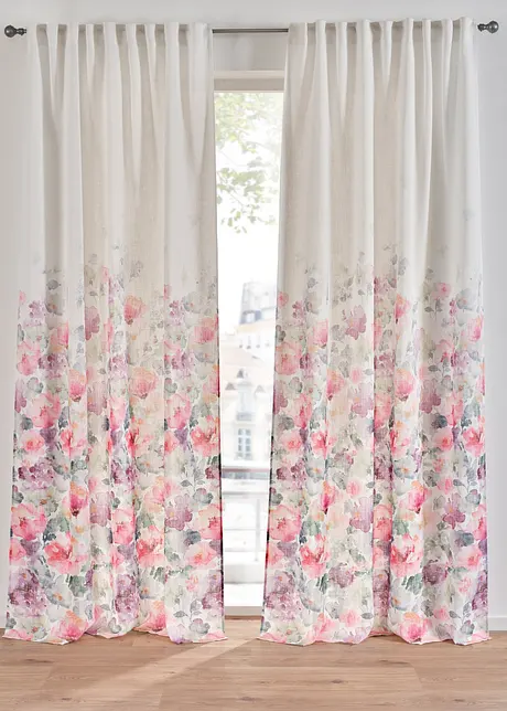 Gordijn met bloemenprint (1 stuk), bonprix