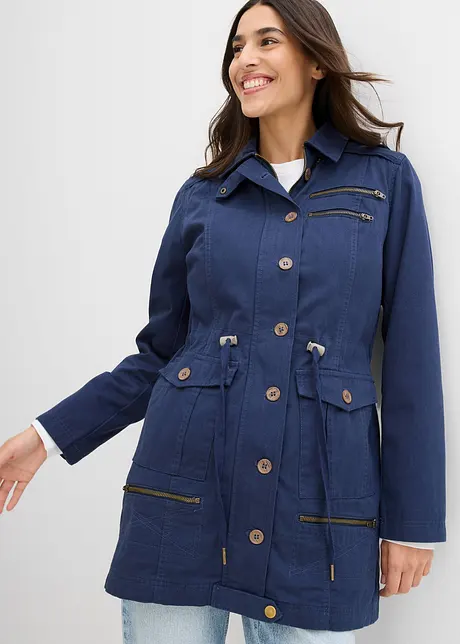 Katoenen parka in utility stijl, halflang, bonprix