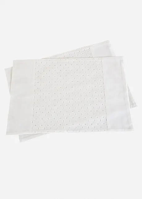 Placemats van biologisch katoen met borduursel (set van 2), bonprix