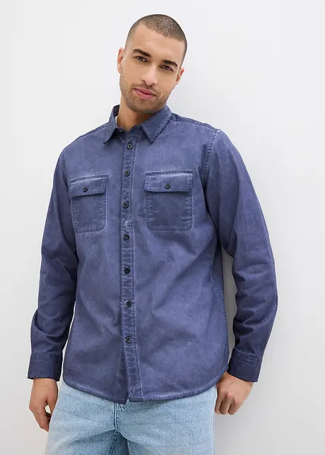 Overhemd in gewassen look, lange mouw, bonprix