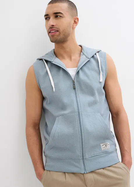 Sweatvest met capuchon in een zachte katoenmix, bonprix