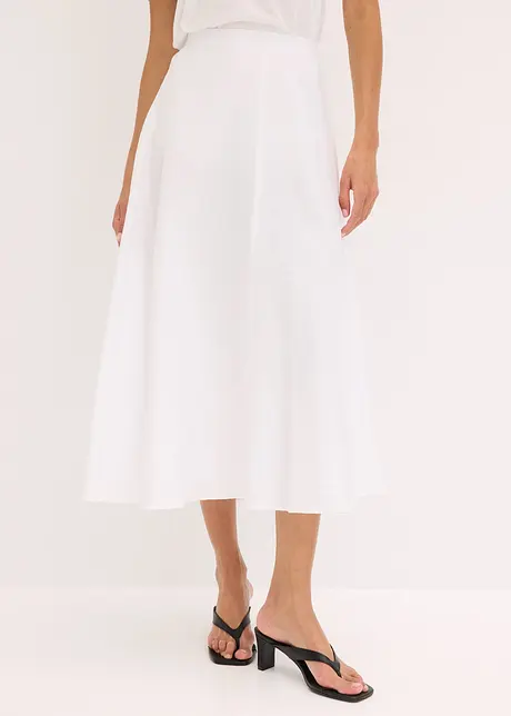 Midi rok van een soepele viscosemix, bonprix
