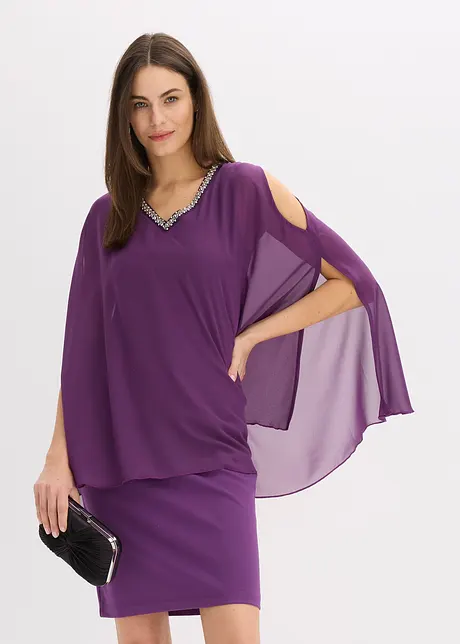 Jurk van chiffon met strass, bonprix
