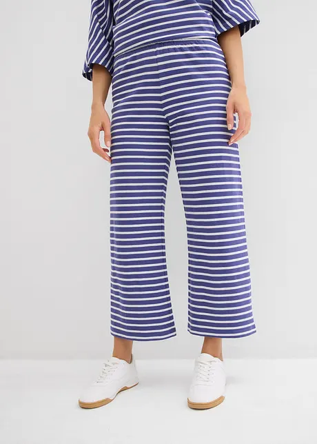 Jersey broek van gestructureerd katoen, bonprix