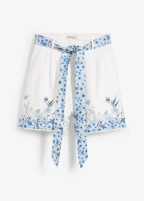 Short van linnen met een bloemenprint, bonprix