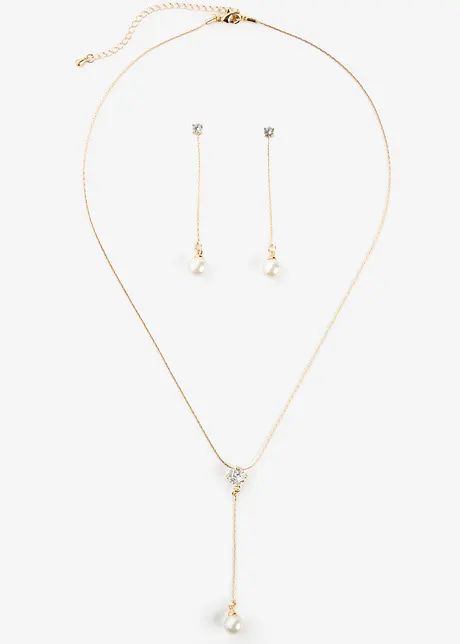 Ketting + oorstekers (3-dlg. sieradenset), bonprix