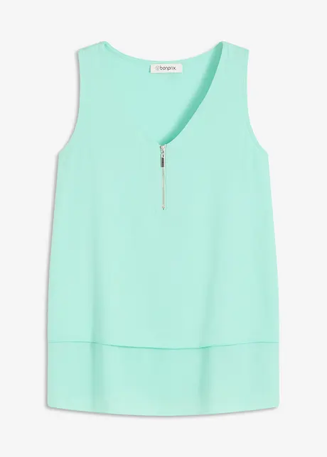 Top met rits in een viscosemix, bonprix