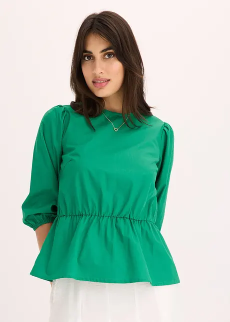 Blouse met pofmouwen en diep uitgesneden achterkant, bonprix