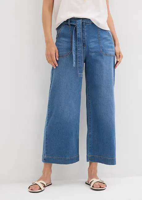 Wijde jeans, high waist, cropped, bonprix