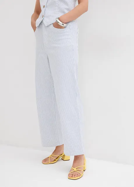 Wide leg jeans high waist, cropped, bonprix
