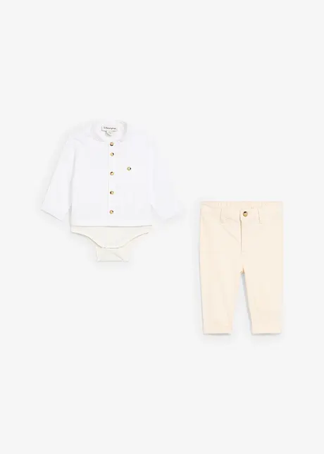 Body overhemd en chino (2-dlg. set) van puur katoen, bonprix