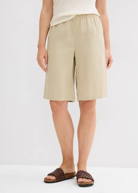 Bermuda met linnen en high waist comfortband, bonprix