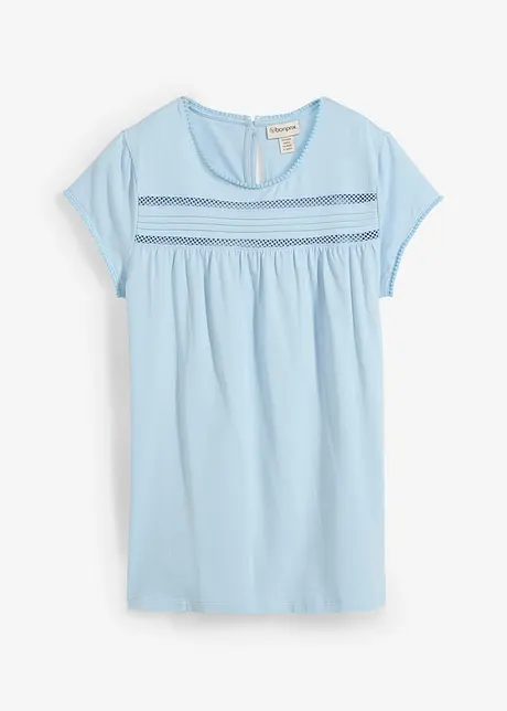 Katoenen shirt met kant, bonprix