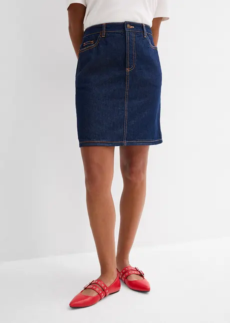 Spijkerrok mid waist, low stretch, bonprix