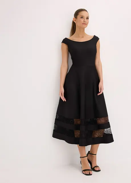 Carmen jurk met kant en riem, bonprix