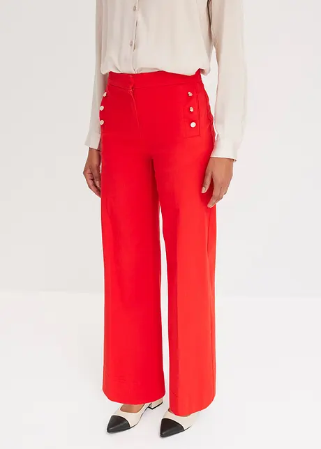 Twill broek met docoratieve knopen, bonprix