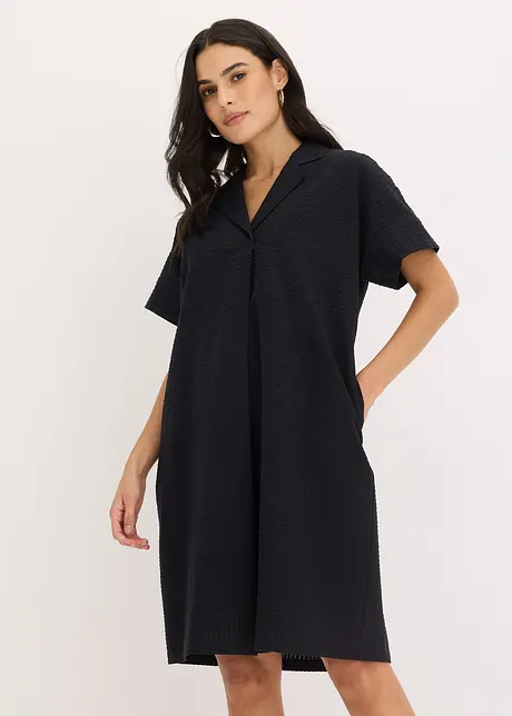 Wijde jurk van katoen met elegante plooi, bonprix