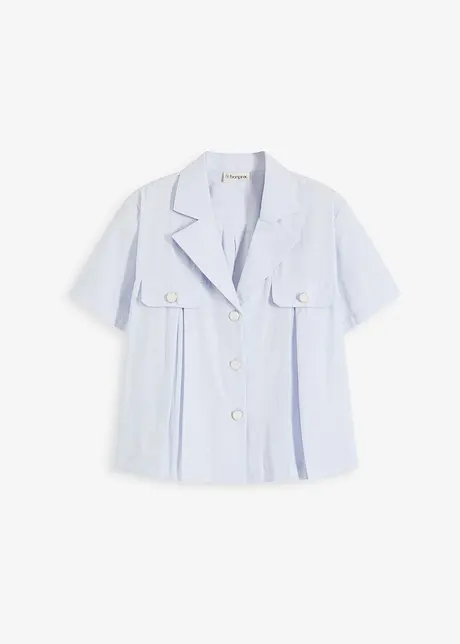 Korte popeline blouse van katoen met korte mouwen, bonprix