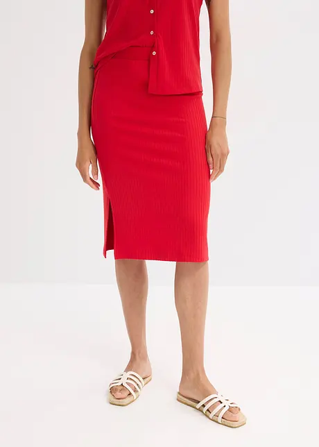 Geribde jersey rok, bonprix