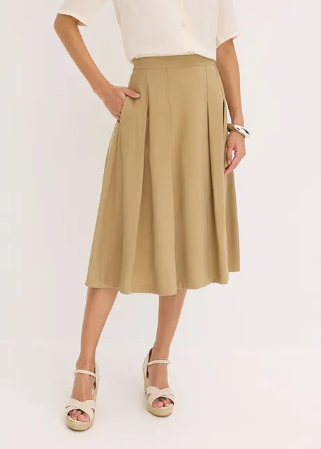 Plooirok van soepele viscose, bonprix