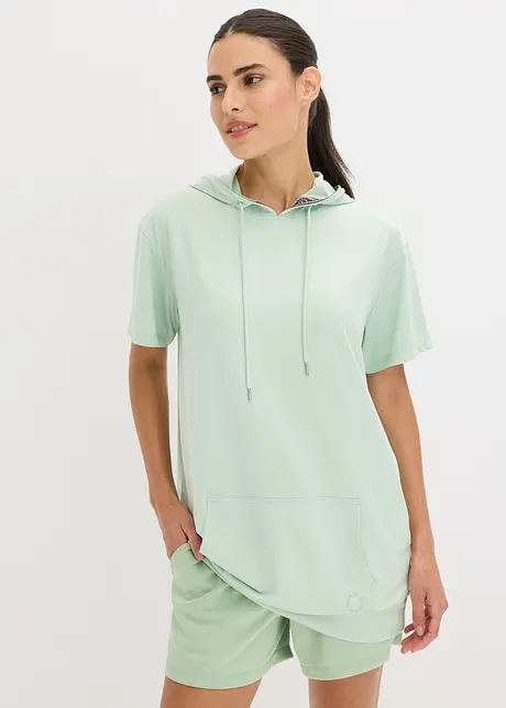Oversized sportshirt met capuchon, sneldrogend, bonprix