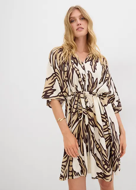Mini jurk van soepele viscose met kimonomouwen, bonprix