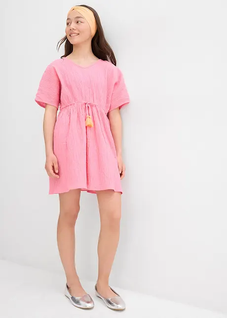 Kaftan jurk van gestructureerde crinkle, bonprix