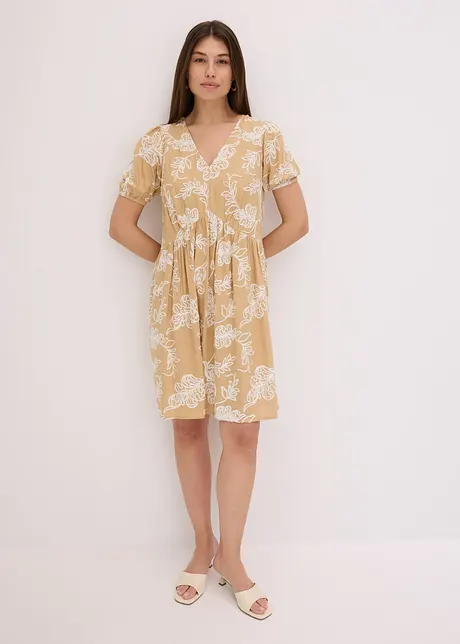 Tuniekjurk met borduursel van soepele viscose, bonprix