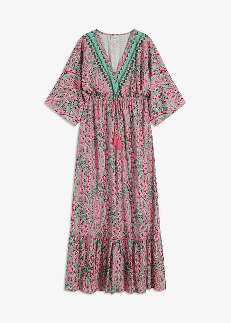 Gedessineerde maxi jurk van soepele viscose, bonprix