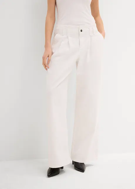 Wide leg jeans low waist, low stretch, bonprix