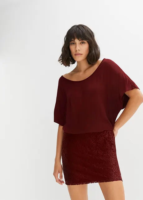 Jurk met vleermuismouwen en kant, BODYFLIRT