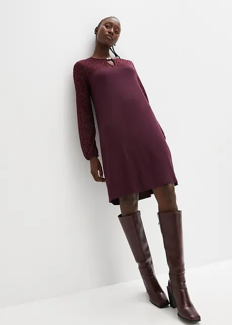 Jersey jurk met mesh inzet, BODYFLIRT