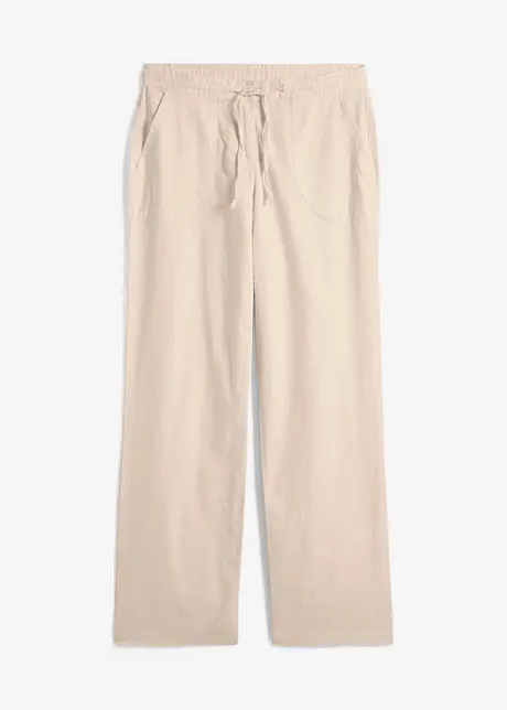 Wijde broek met linnen, bonprix