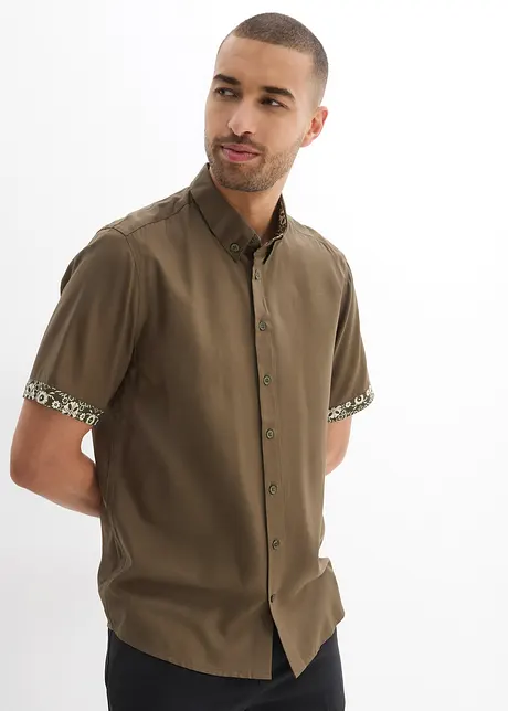 Overhemd met korte mouwen, slim fit, bonprix