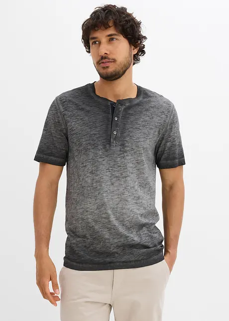 Henley shirt van biologisch katoen in washed out look, bonprix