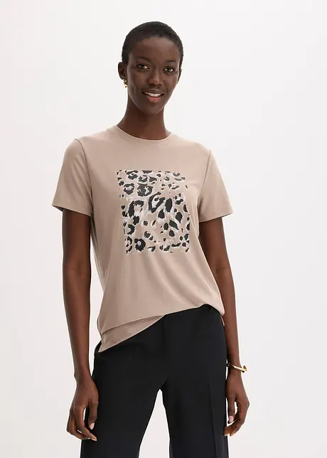T-shirt met luipaardprint, bonprix