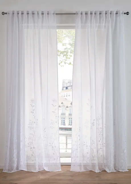 Transparant gordijn met gerecycled polyester (1 stuk), bonprix